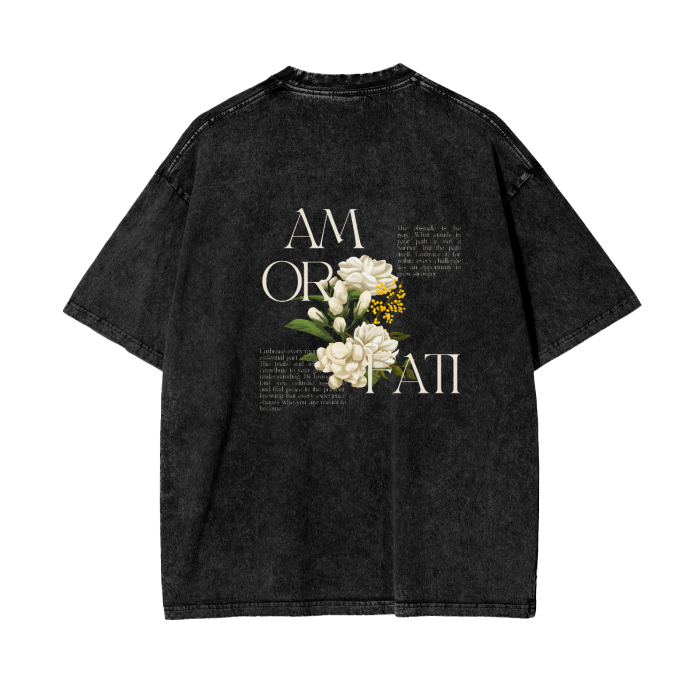 Fate & Resilience - Acid Wash Oversized Tee